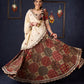 Elegant Maroon Printed Kantha Lehenga With Matching Blouse & Embroidered Dupatta .