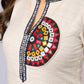 Elegant Off White Cotton Tunic Adorned with Kutch Mirror Work