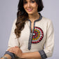 Elegant Off White Cotton Tunic Adorned with Kutch Mirror Work