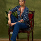 Chic Navy Blue Kantha Jacket With Contrasting Collar For A “Stylish Twist”   Inner Optional