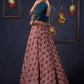 Graceful Printed Lehenga With Gold Embroidered Blouse & Matching Dupatta.