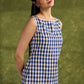 Blue Checkered Cotton Dress. Classic Blue Checks For A Timeless Look