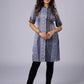 Elegant Grey Cotton Tunic with Ikat Details