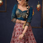 Graceful Printed Lehenga With Gold Embroidered Blouse & Matching Dupatta.