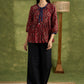 Maroon Cotton Hand Blocked Ajrakh Top