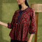 Maroon Cotton Hand Blocked Ajrakh Top