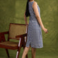 Blue Checkered Cotton Dress. Classic Blue Checks For A Timeless Look