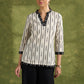 Black And White Cotton Ikat Combination Top