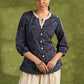 Blue Ajrakh Hand Blocked Cotton Top With Laces - Pant Optional