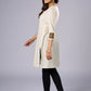 Elegant Off White Cotton Tunic with Intricate Mirror Patch Work