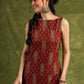 Rust Floral Ajrakh Cotton Dress. Subtle Rust Tones With Delicate Floral Block Prints