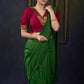 Exclusive Green Cotton Silk Saree with elegant shine