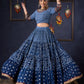 Indigo Prints Mix & Match Lehenga With Antique Gold Embroidery On Blouse & Matching Dupatta.