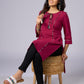 Trendy Magenta Cotton Tunic with Comfortable Silhouette