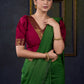 Exclusive Green Cotton Silk Saree with elegant shine