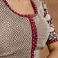 Classic cotton Ajrakh blouse with a blend of print , pattern and maroon detailing