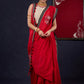 Red Bengal Cotton Saree with Intricate Hand-painted & Embellished Saree