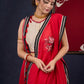 Red Bengal Cotton Saree with Intricate Hand-painted & Embellished Saree