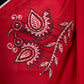 Red Bengal Cotton Saree with Intricate Hand-painted & Embellished Saree