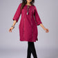 Trendy Magenta Cotton Tunic with Comfortable Silhouette