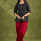 Elegant Black Cotton Trendy Top With Decorative Shells - Pant Optional