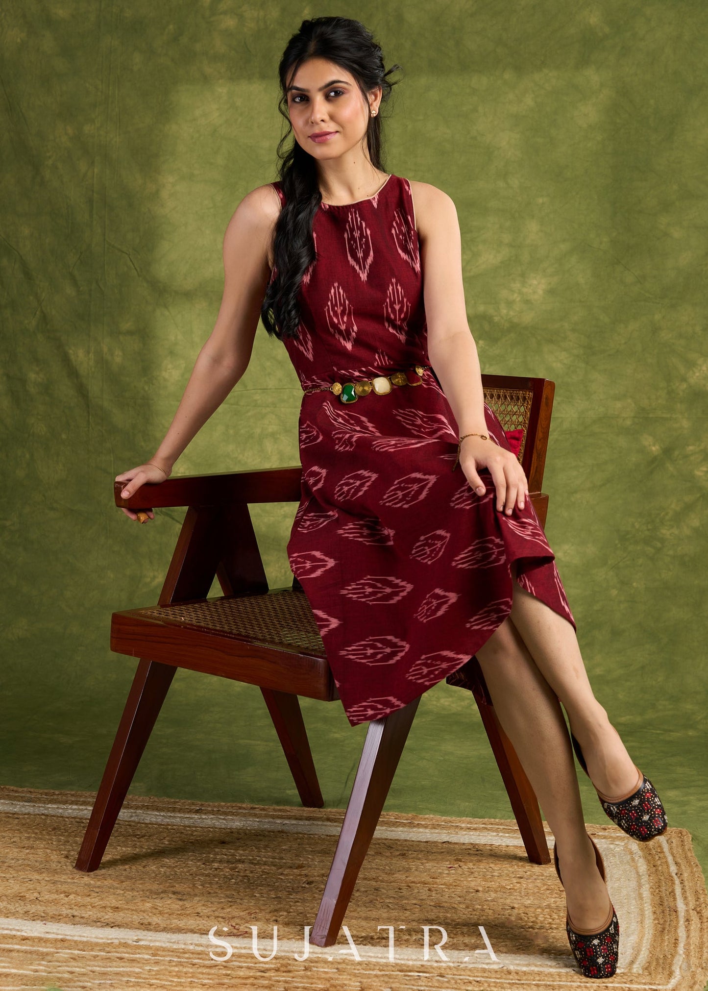 Flared Ikat Cotton Dress. Vibrant Ikat Print With A Flattering Flared Silhouette