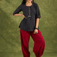 Elegant Black Cotton Trendy Top With Decorative Shells - Pant Optional