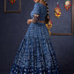 Indigo Prints Mix & Match Lehenga With Antique Gold Embroidery On Blouse & Matching Dupatta.