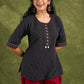 Elegant Black Cotton Trendy Top With Decorative Shells - Pant Optional