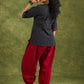 Elegant Black Cotton Trendy Top With Decorative Shells - Pant Optional