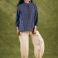 Trendy Oversized Cotton Navy Top - Pant Optional