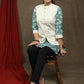 Elegant printed cotton tunic - Off-white Nehru jacket Optional