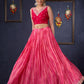 Pretty Pink Shibori Lehenga With Stone Embellishments On The Blouse & Matching Dupatta.