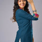 Elegant Casual Teal Cotton Tunic Pant Additional