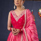 Pretty Pink Shibori Lehenga With Stone Embellishments On The Blouse & Matching Dupatta.