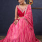 Pretty Pink Shibori Lehenga With Stone Embellishments On The Blouse & Matching Dupatta.