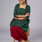 Beautiful Green Cotton Mirror Work Tunic Pant Additional