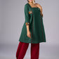 Beautiful Green Cotton Mirror Work Tunic Pant Additional