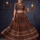 Elegant Maroon & Black Ajrakh Lehenga With Matching Blouse & Dupatta.