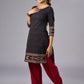 Elegant Cotton Black Ikat Combination Tunic Pant Additional