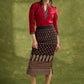 Maroon Cotton Pleated Top With Ajrakh Detailing- Skirt Optional