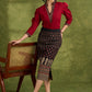 Maroon Cotton Pleated Top With Ajrakh Detailing- Skirt Optional