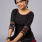 Elegant Cotton Black Ikat Combination Tunic Pant Additional