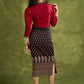 Maroon Cotton Pleated Top With Ajrakh Detailing- Skirt Optional