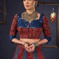 Maroon & Blue Ajrakh Lehenga With Mirror Work On The Blouse & Matching Dupatta.