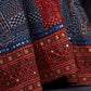 Maroon & Blue Ajrakh Lehenga With Mirror Work On The Blouse & Matching Dupatta.