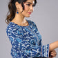 Stylish Indigo Cotton Tunic with A Flattering Silhouette Pant Additional