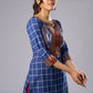 Attractive Blue Cotton Ikat combination Tunic- Pant Additional