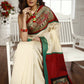 Exclusive hand painted madhubani work in front & pallu with beige chanderi combination saree - Sujatra