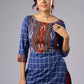 Attractive Blue Cotton Ikat combination Tunic- Pant Additional